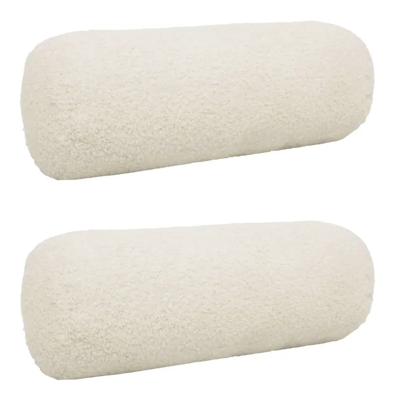 Vidaxl kussensloop 2 pcs heerlen crèmekleurig ø 15 x 40 cm bouclé