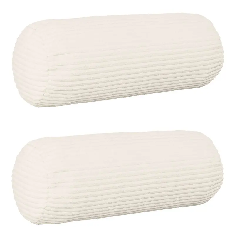 Vidaxl kussensloop 2 pcs heerlen crèmekleurig ø 15 x 40 cm corduroy