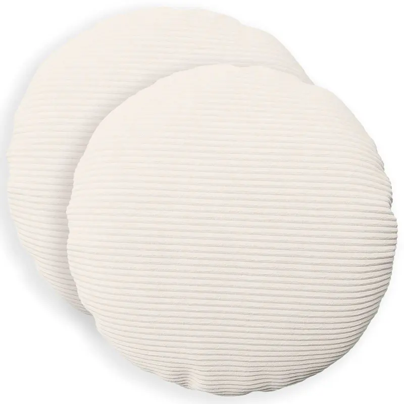 Vidaxl kussensloop 2 pcs heerlen crèmekleurig ø 40 cm corduroy