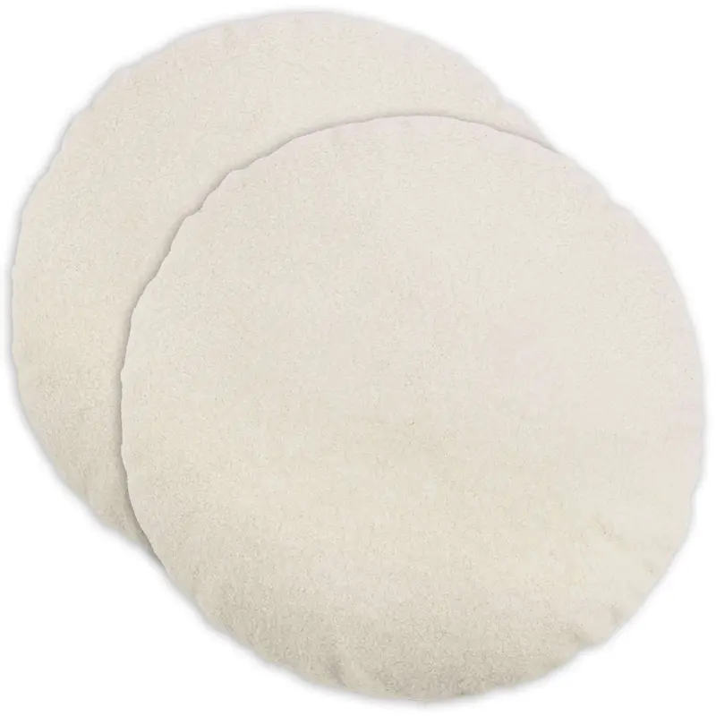 Vidaxl kussensloop 2 pcs heerlen crèmekleurig ø 50 cm bouclé