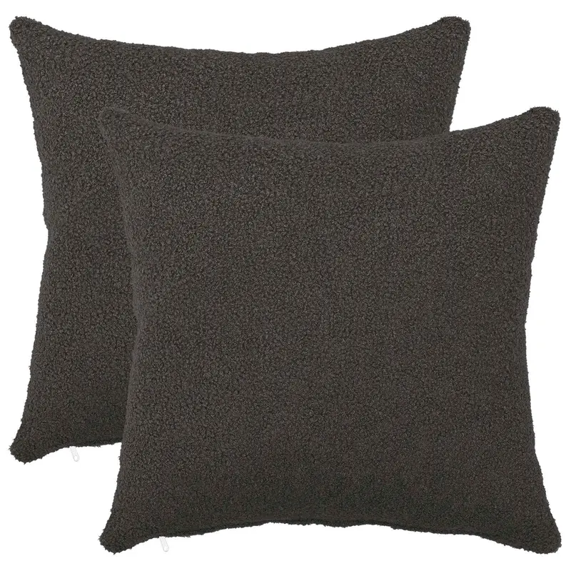 Vidaxl kussensloop 2 pcs heerlen donkergrijs 35 x 35 cm bouclé