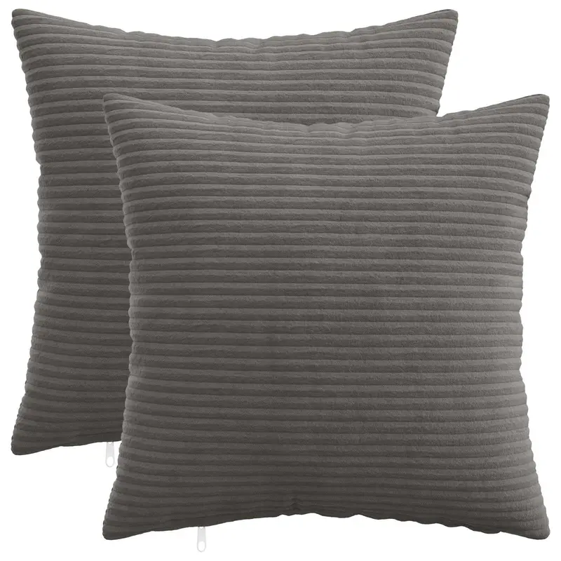 Vidaxl kussensloop 2 pcs heerlen donkergrijs 40 x 40 cm corduroy