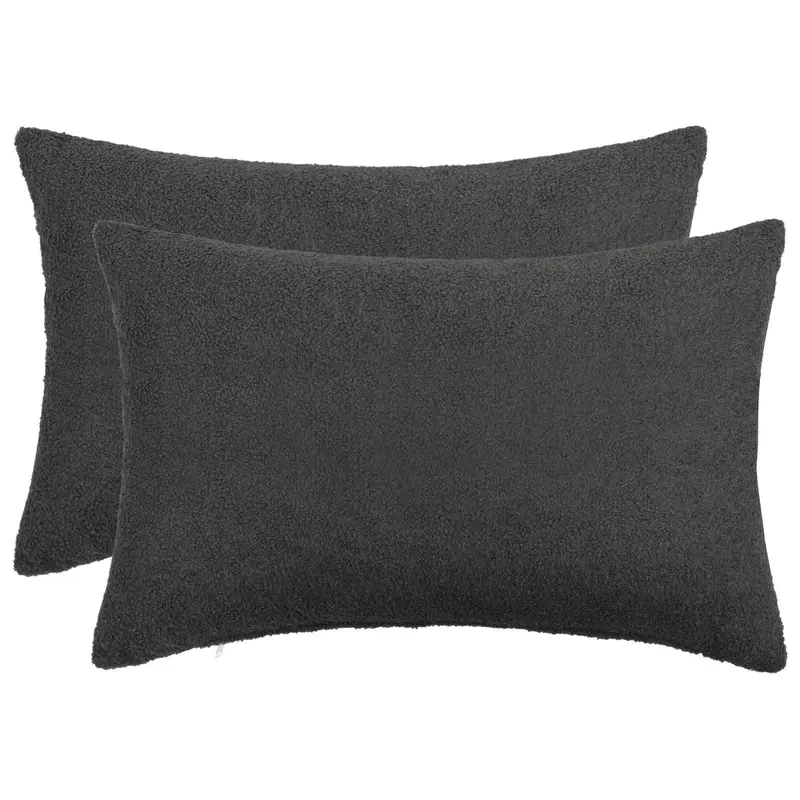 Vidaxl kussensloop 2 pcs heerlen donkergrijs 40 x 60 cm bouclé