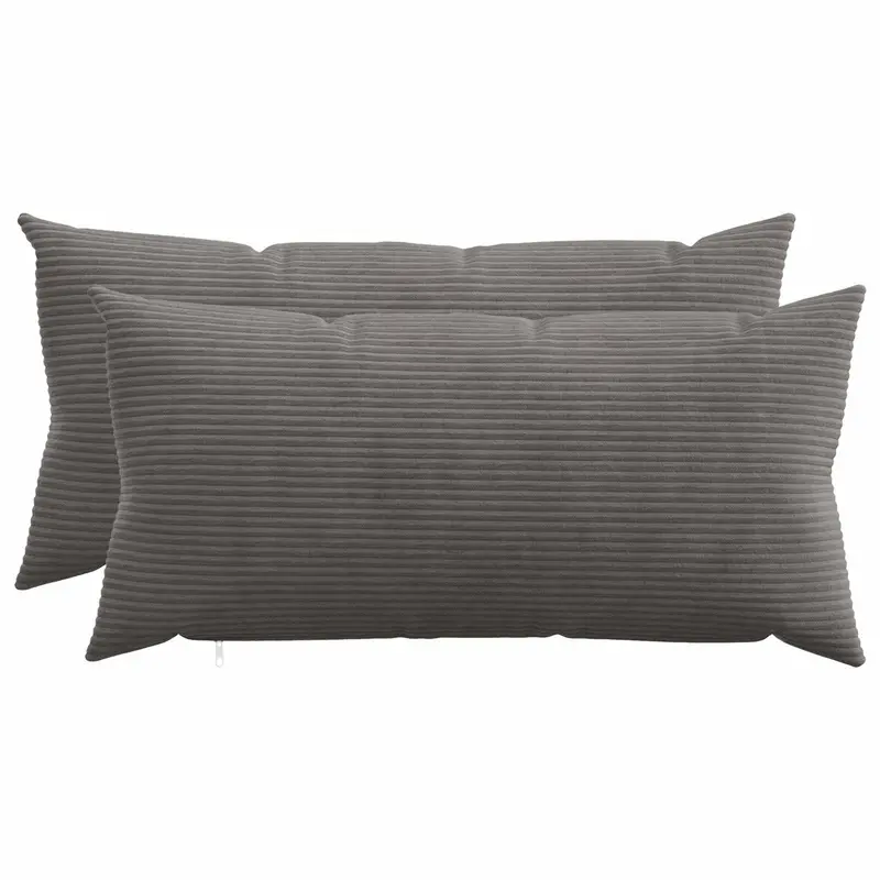 Vidaxl kussensloop 2 pcs heerlen donkergrijs 40 x 70 cm corduroy