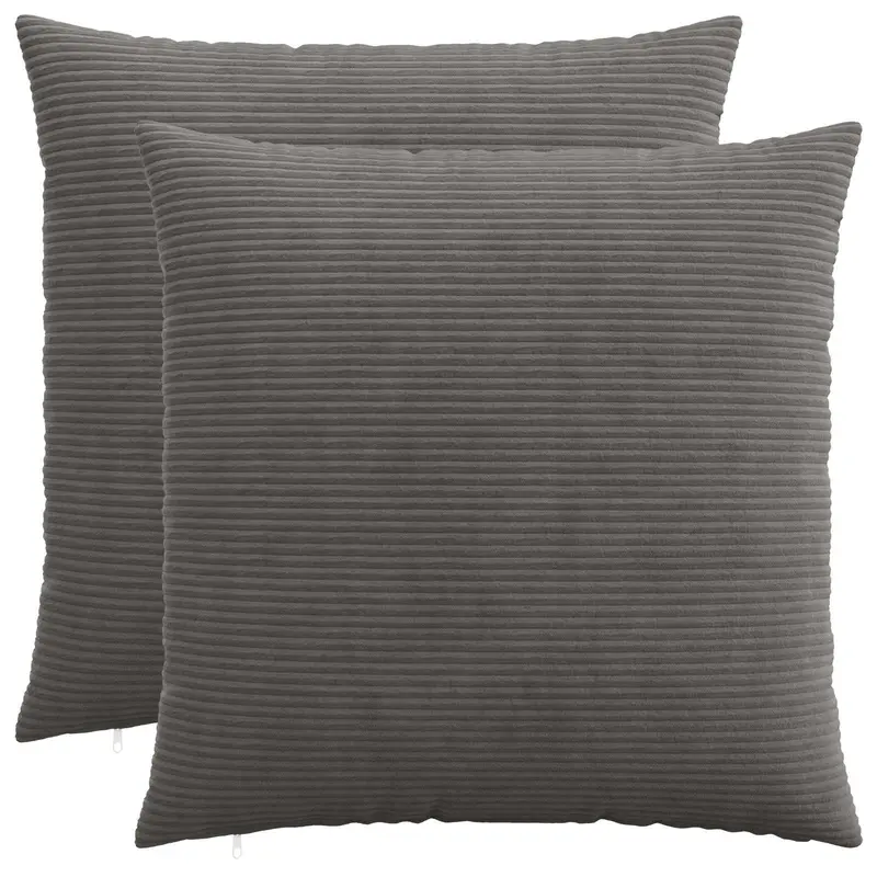 Vidaxl kussensloop 2 pcs heerlen donkergrijs 80 x 80 cm corduroy