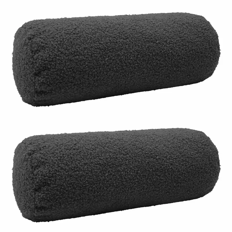 Vidaxl kussensloop 2 pcs heerlen donkergrijs ø 15 x 40 cm bouclé