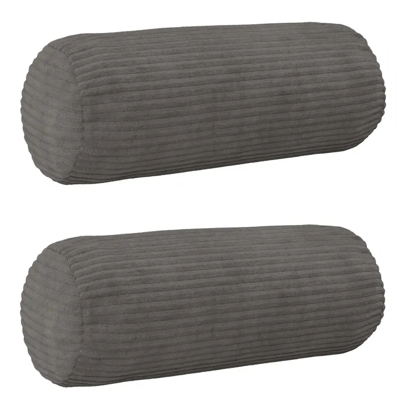 Vidaxl kussensloop 2 pcs heerlen donkergrijs ø 15 x 40 cm corduroy