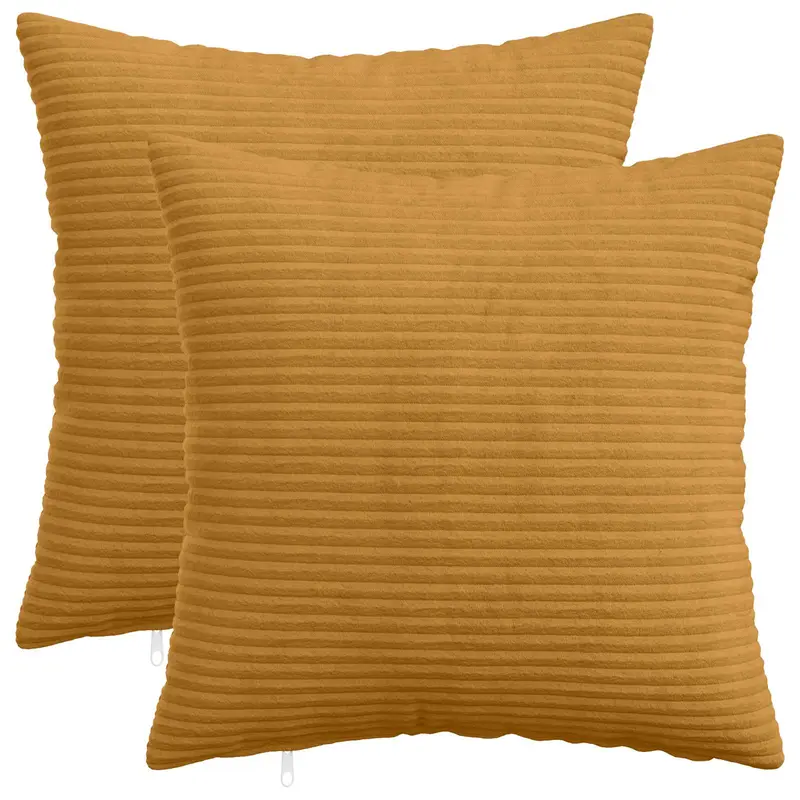 Vidaxl kussensloop 2 pcs heerlen geel 50 x 50 cm corduroy