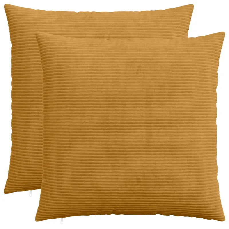 Vidaxl kussensloop 2 pcs heerlen geel 70 x 70 cm corduroy