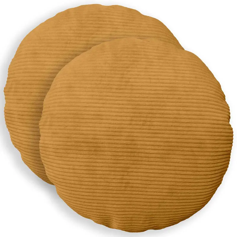 Vidaxl kussensloop 2 pcs heerlen geel ø 50 cm corduroy