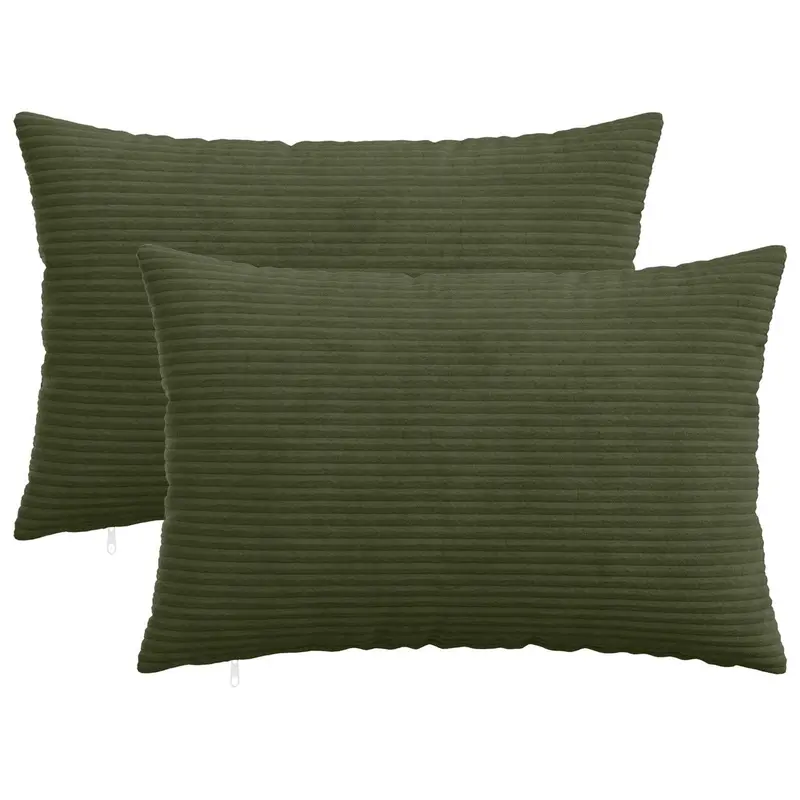 Vidaxl kussensloop 2 pcs heerlen groen 40 x 60 cm corduroy
