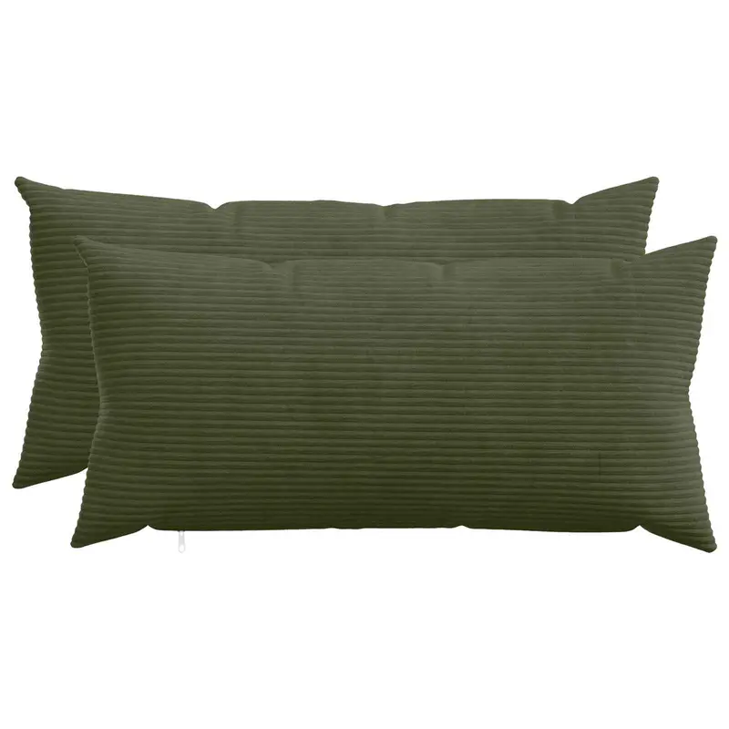 Vidaxl kussensloop 2 pcs heerlen groen 40 x 80 cm corduroy