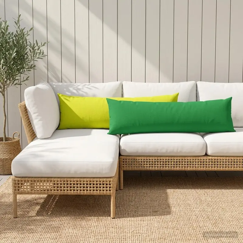 Vidaxl kussensloop 2 pcs heerlen helder groen 40 x 145 cm polyester