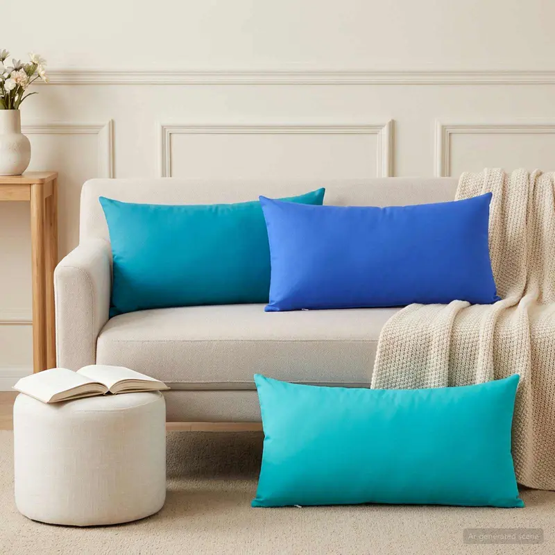 Vidaxl kussensloop 2 pcs heerlen koninklijk blauw 40 x 80 cm polyester
