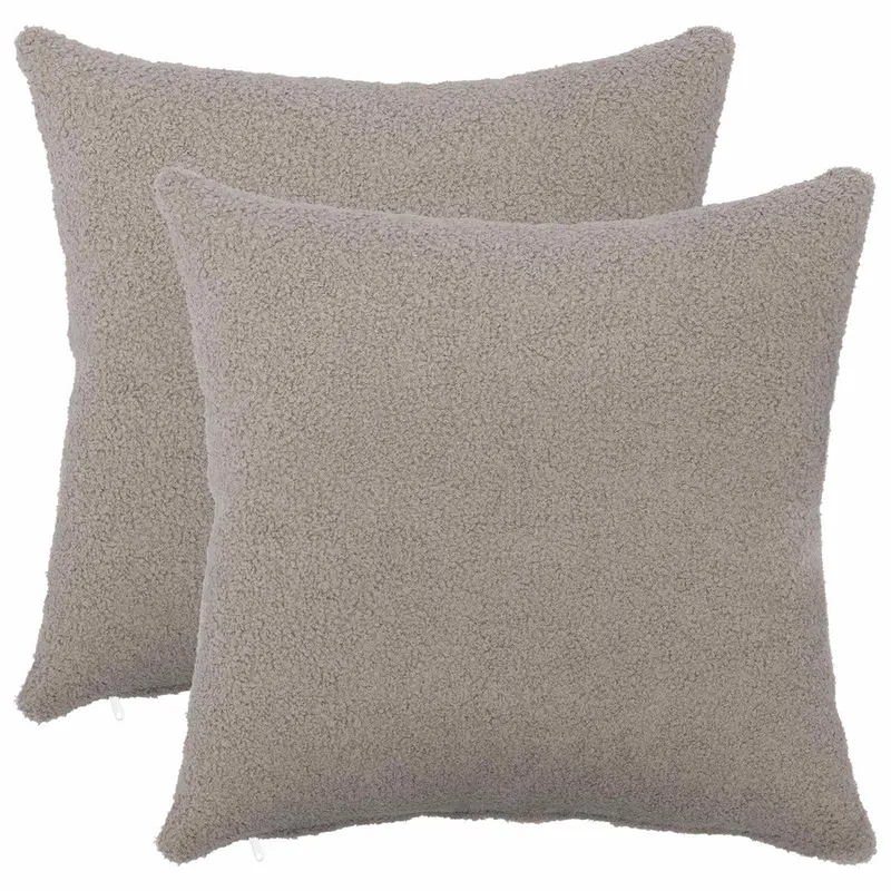 Vidaxl kussensloop 2 pcs heerlen lichtgrijs 35 x 35 cm bouclé