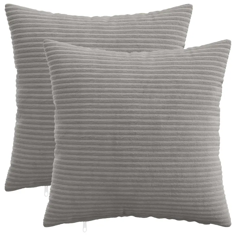 Vidaxl kussensloop 2 pcs heerlen lichtgrijs 40 x 40 cm corduroy