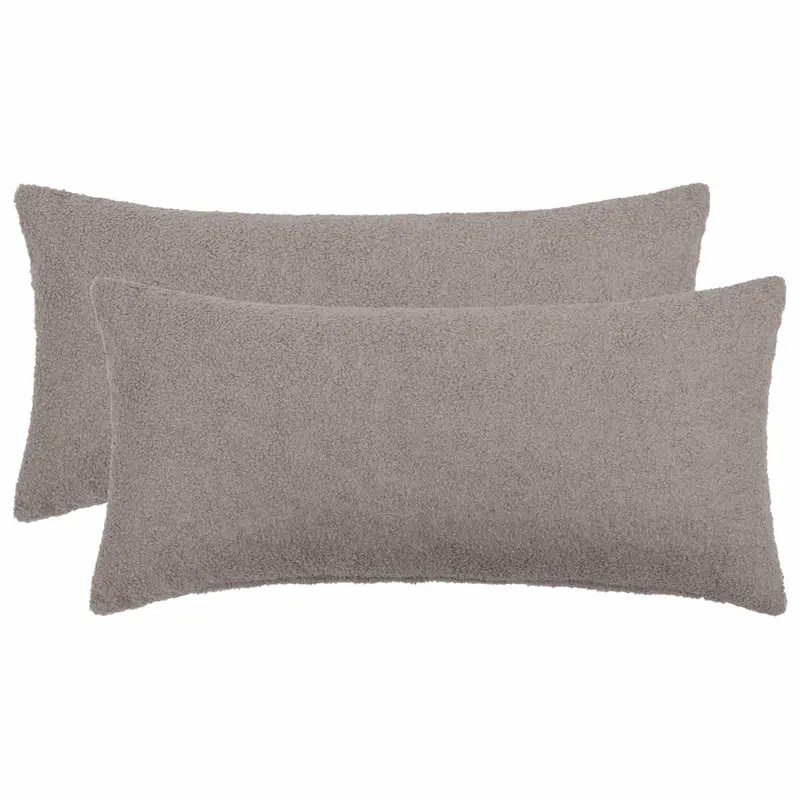 Vidaxl kussensloop 2 pcs heerlen lichtgrijs 40 x 80 cm bouclé
