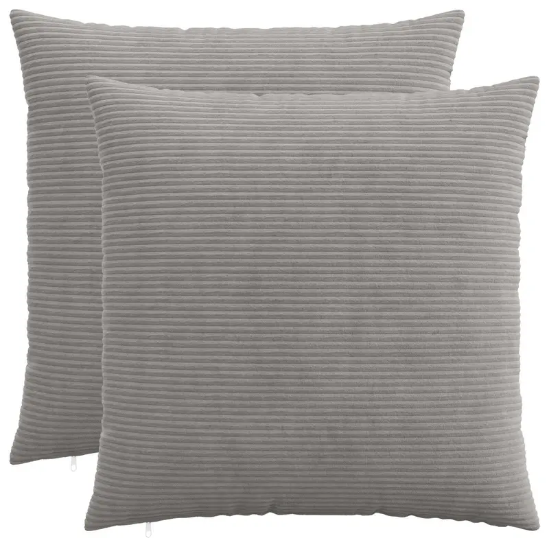 Vidaxl kussensloop 2 pcs heerlen lichtgrijs 70 x 70 cm corduroy