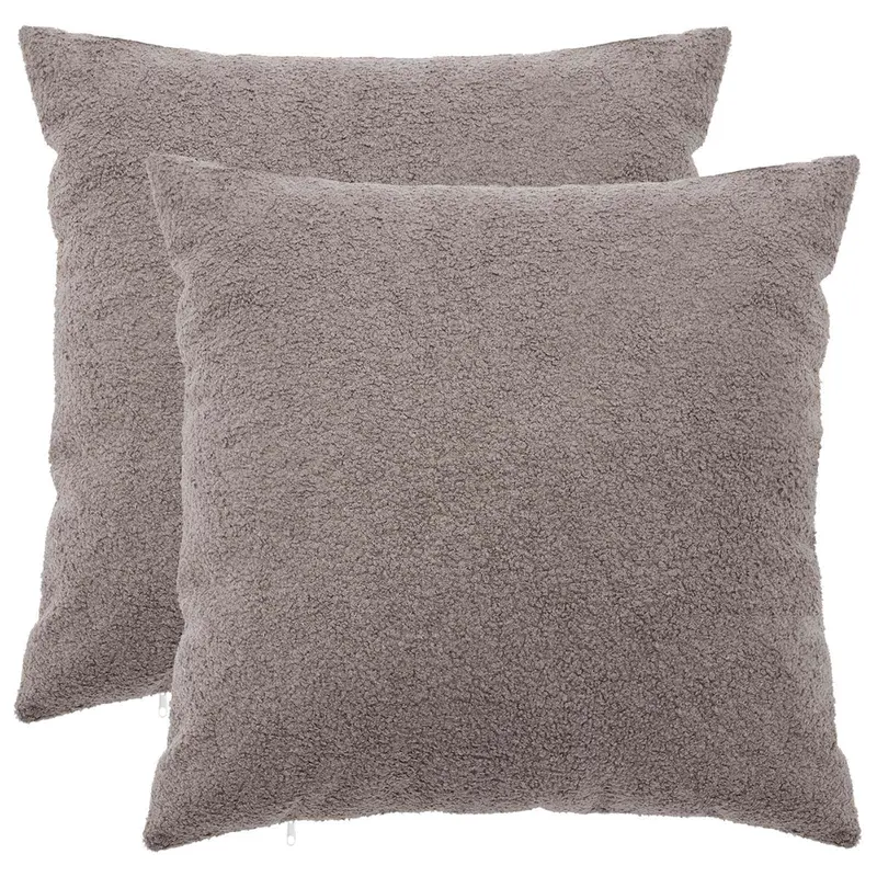 Vidaxl kussensloop 2 pcs heerlen lichtgrijs 80 x 80 cm bouclé