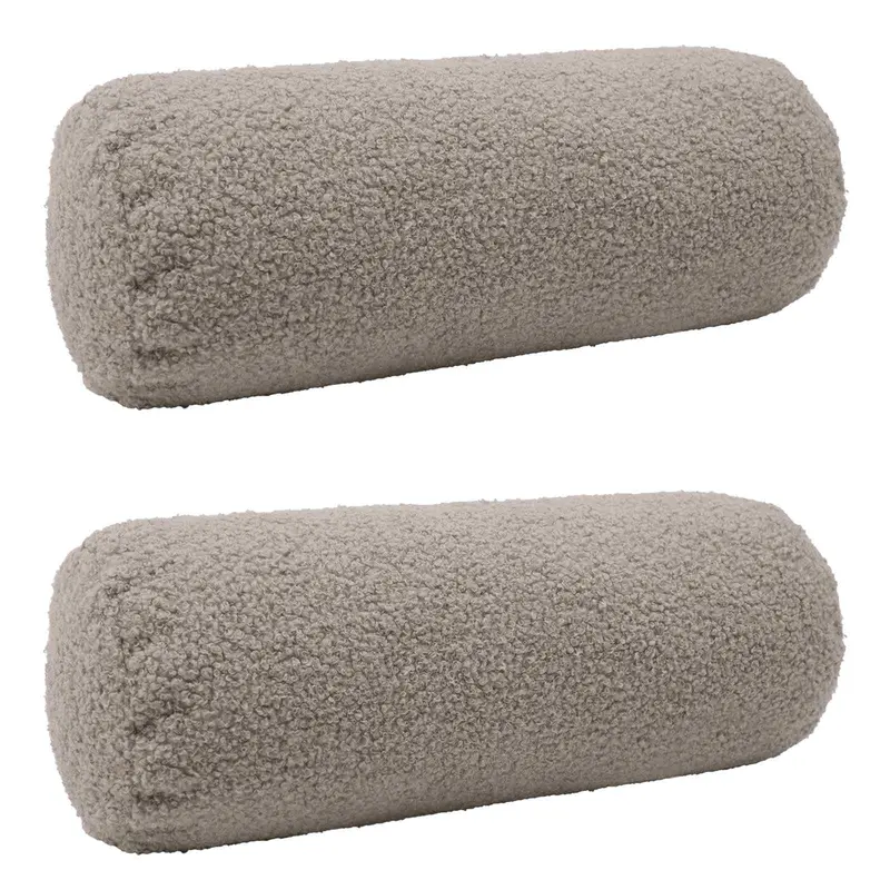 Vidaxl kussensloop 2 pcs heerlen lichtgrijs ø 15 x 40 cm bouclé