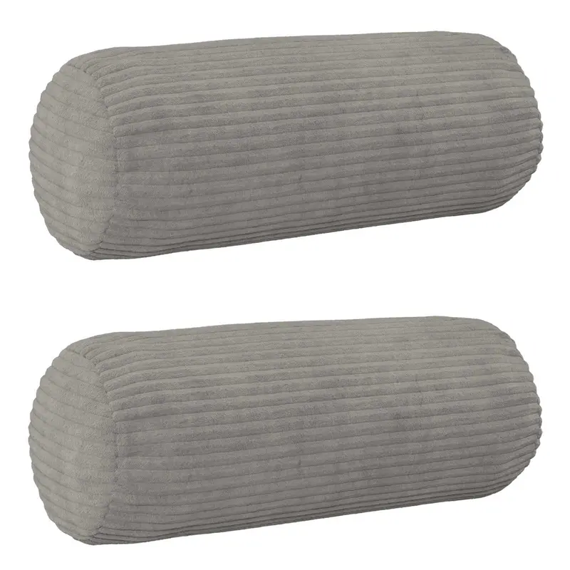 Vidaxl kussensloop 2 pcs heerlen lichtgrijs ø 15 x 40 cm corduroy