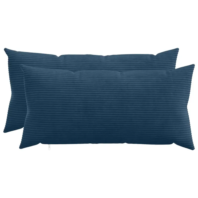 Vidaxl kussensloop 2 pcs heerlen marineblauw 40 x 80 cm corduroy