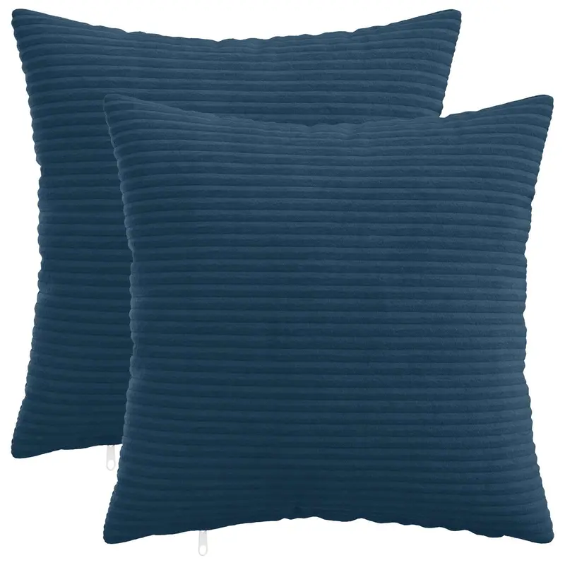 Vidaxl kussensloop 2 pcs heerlen marineblauw 45 x 45 cm corduroy
