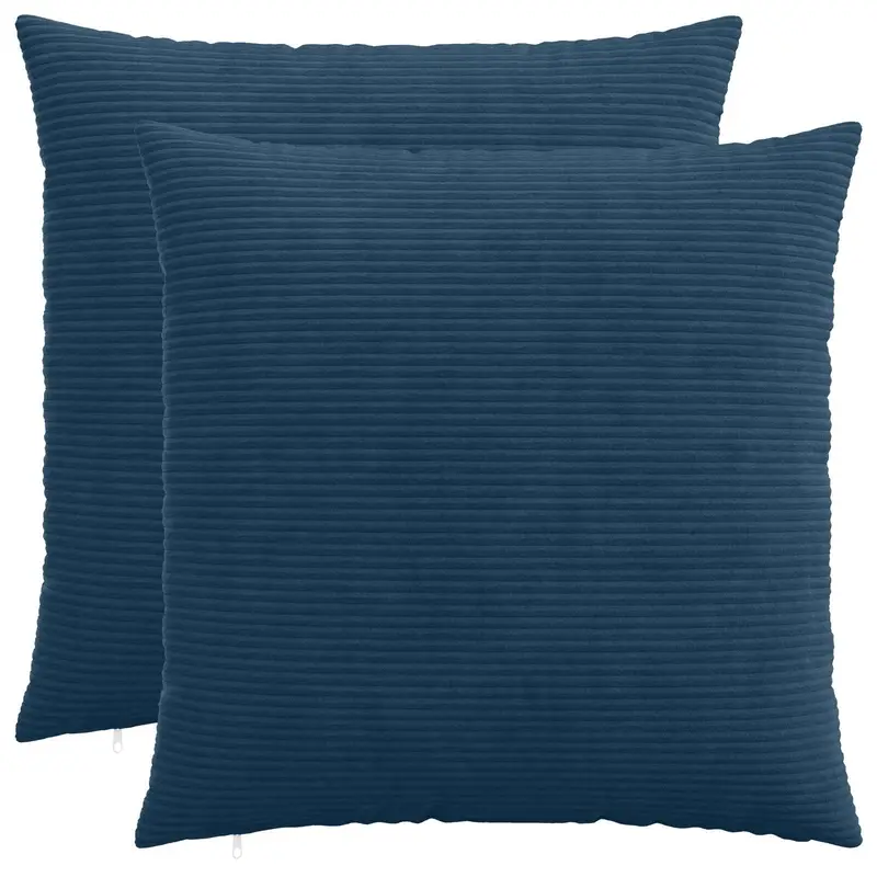 Vidaxl kussensloop 2 pcs heerlen marineblauw 65 x 65 cm corduroy