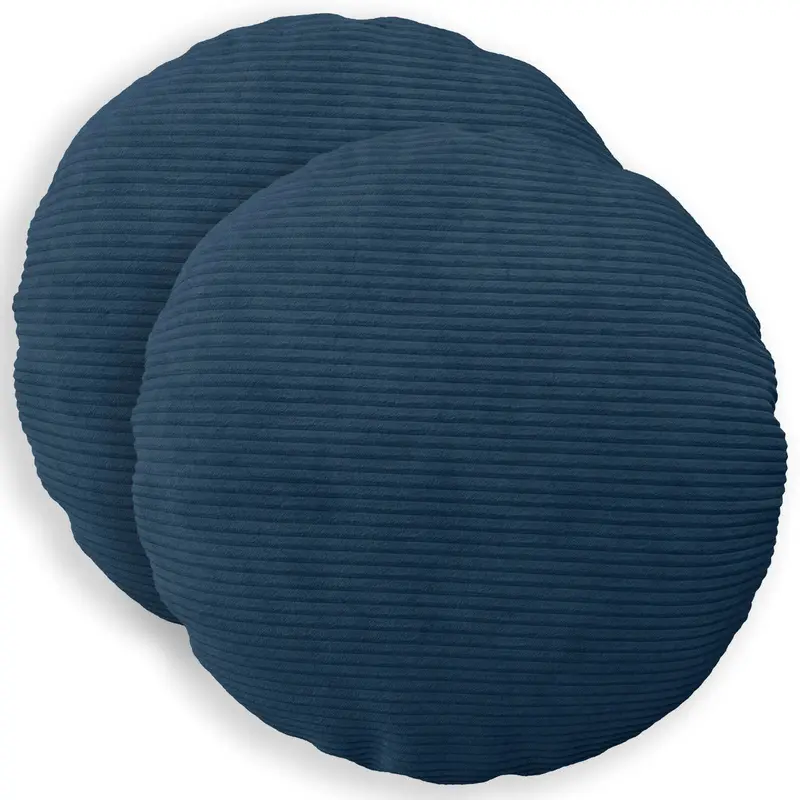 Vidaxl kussensloop 2 pcs heerlen marineblauw ø 40 cm corduroy