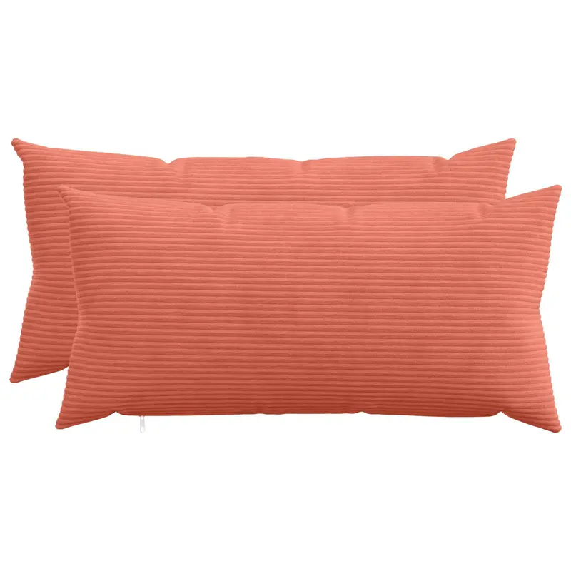 Vidaxl kussensloop 2 pcs heerlen rood-oranje 40 x 70 cm corduroy