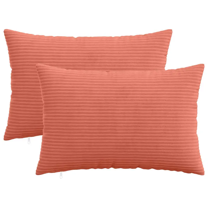 Vidaxl kussensloop 2 pcs heerlen rood-oranje 50 x 80 cm corduroy