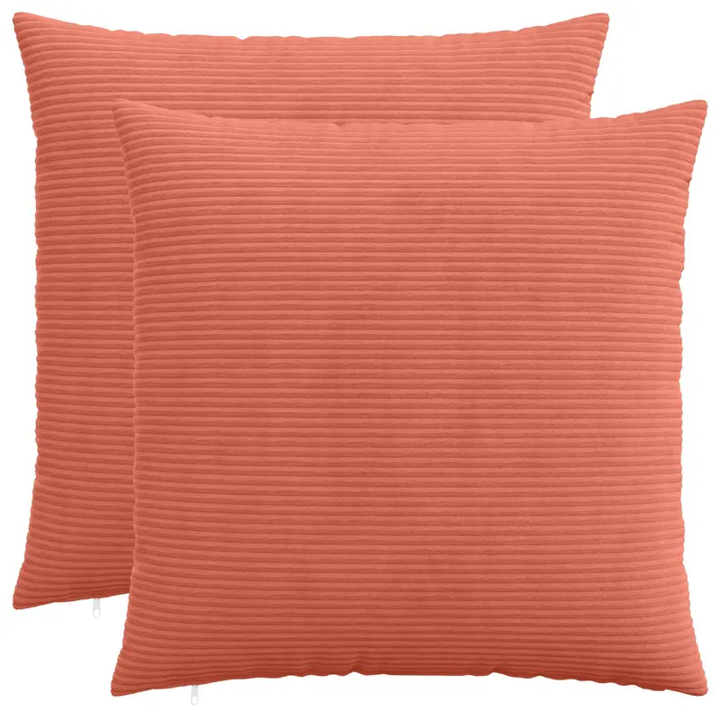 Vidaxl kussensloop 2 pcs heerlen rood-oranje 60 x 60 cm corduroy