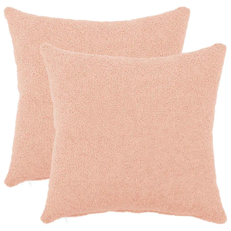 Vidaxl kussensloop 2 pcs heerlen roze 45 x 45 cm bouclé