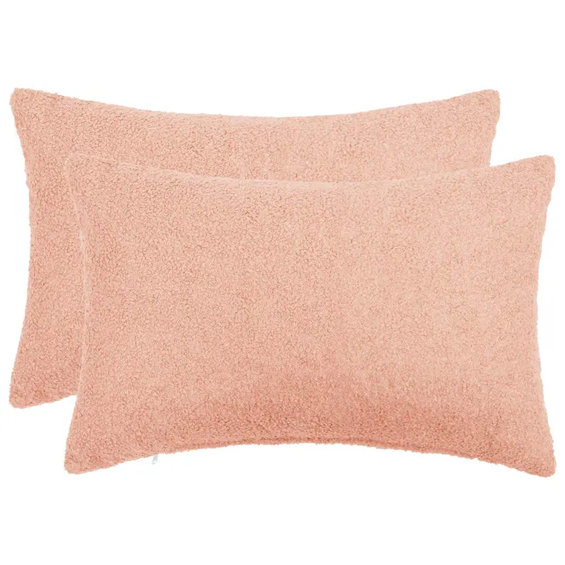 Vidaxl kussensloop 2 pcs heerlen roze 50 x 80 cm bouclé