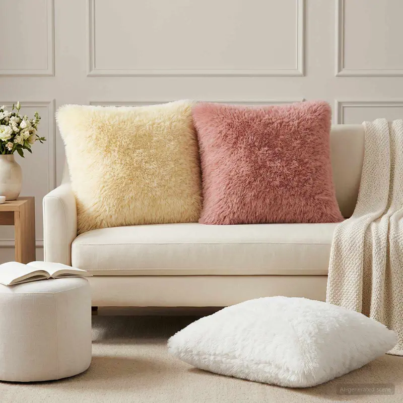 Vidaxl kussensloop 2 pcs heerlen roze 55 x 55 cm pv fleece