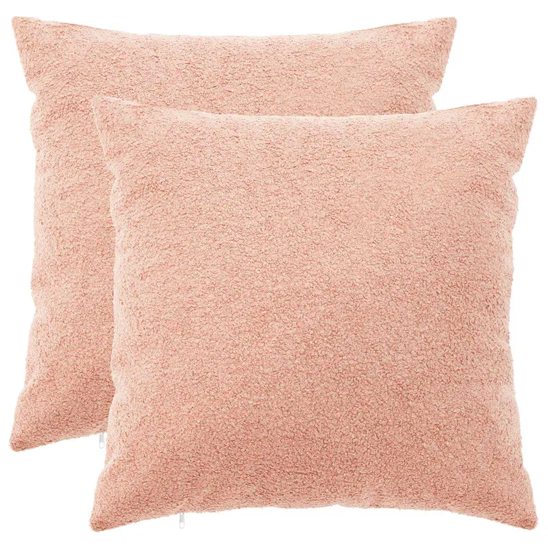 Vidaxl kussensloop 2 pcs heerlen roze 65 x 65 cm bouclé