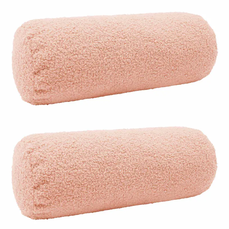 Vidaxl kussensloop 2 pcs heerlen roze ø 15 x 40 cm bouclé