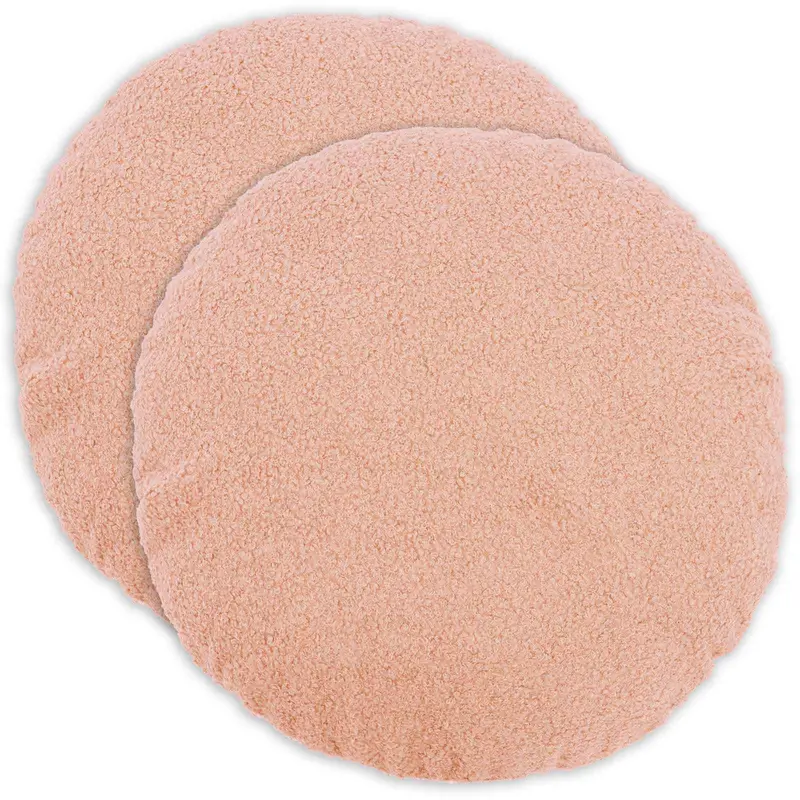 Vidaxl kussensloop 2 pcs heerlen roze ø 60 cm bouclé