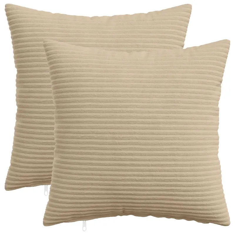 Vidaxl kussensloop 2 pcs heerlen taupe 45 x 45 cm corduroy