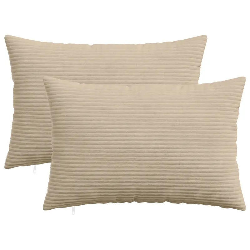 Vidaxl kussensloop 2 pcs heerlen taupe 50 x 80 cm corduroy