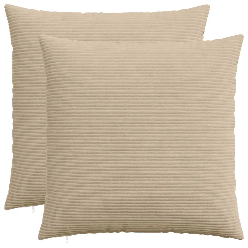 Vidaxl kussensloop 2 pcs heerlen taupe 60 x 60 cm corduroy