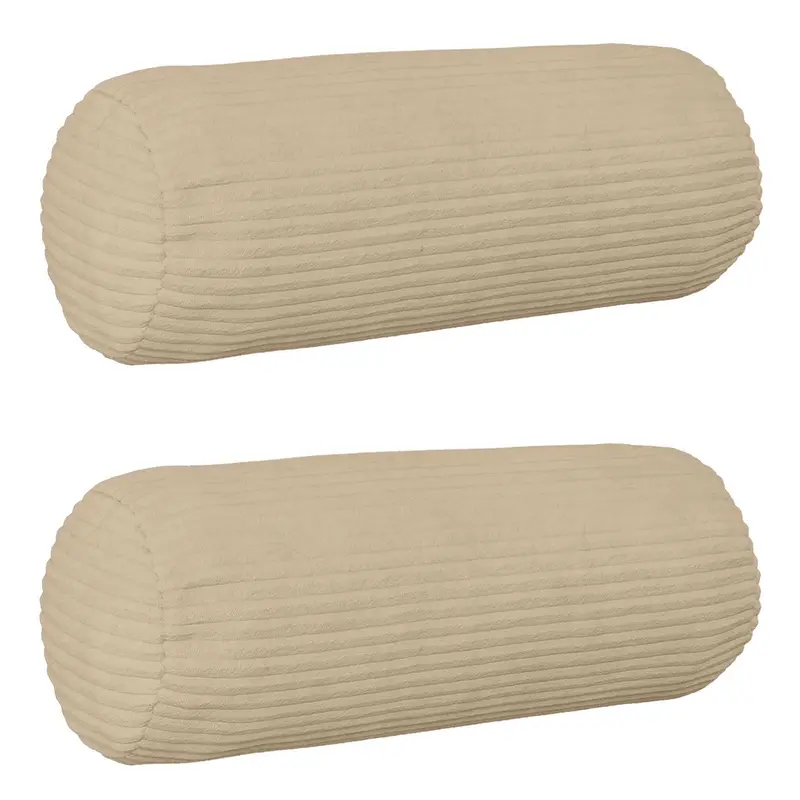 Vidaxl kussensloop 2 pcs heerlen taupe ø 15 x 40 cm corduroy