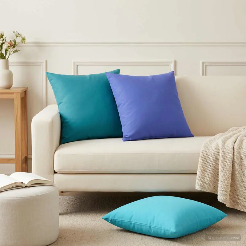 Vidaxl kussensloop 2 pcs heerlen turquoise 60 x 60 cm polyester