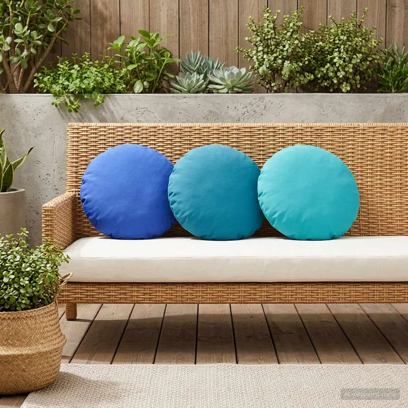 Vidaxl kussensloop 2 pcs heerlen turquoise ø 40 cm polyester