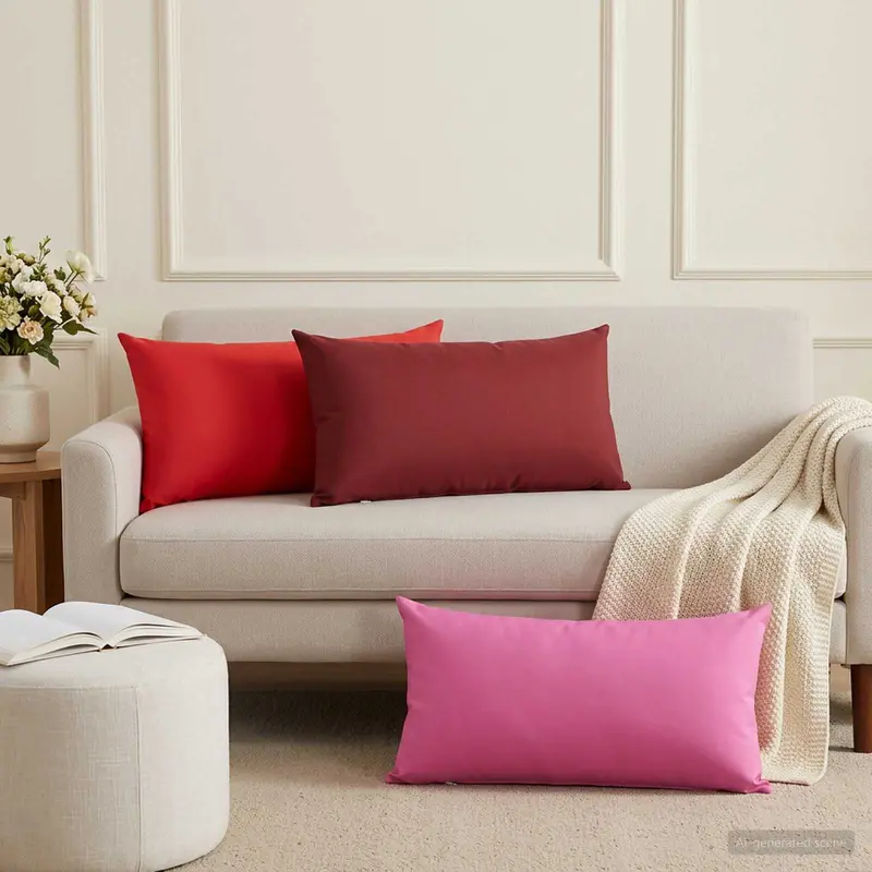Vidaxl kussensloop 2 pcs heerlen wijnrood 40 x 80 cm polyester