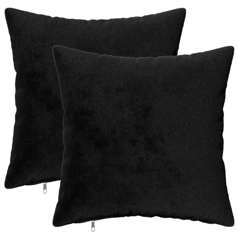 Vidaxl kussensloop 2 pcs heerlen zwart 30 x 30 cm flanel