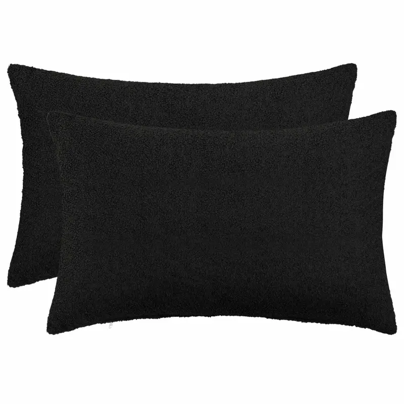Vidaxl kussensloop 2 pcs heerlen zwart 30 x 50 cm bouclé