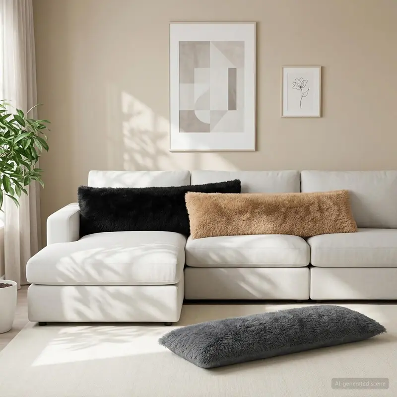 Vidaxl kussensloop 2 pcs heerlen zwart 40 x 145 cm pv fleece