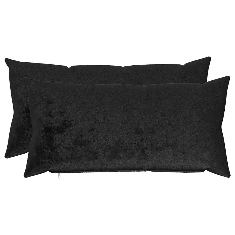 Vidaxl kussensloop 2 pcs heerlen zwart 40 x 70 cm flanel