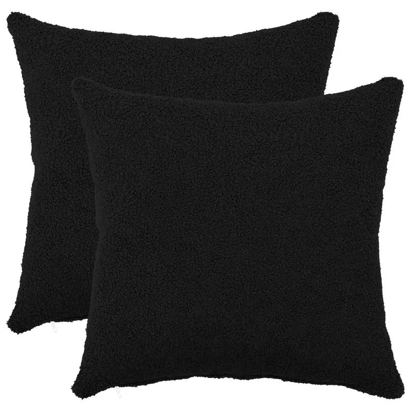 Vidaxl kussensloop 2 pcs heerlen zwart 45 x 45 cm bouclé